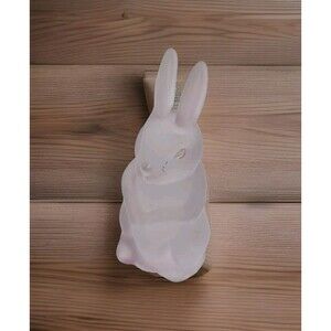 5"  Vintage Pink Glass Frosted Bunny Rabbit Figurine